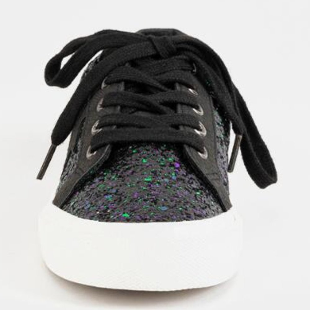 Not Rated Illana Black Glitter Sneakers 7 8 8.5 - Picture 4 of 4